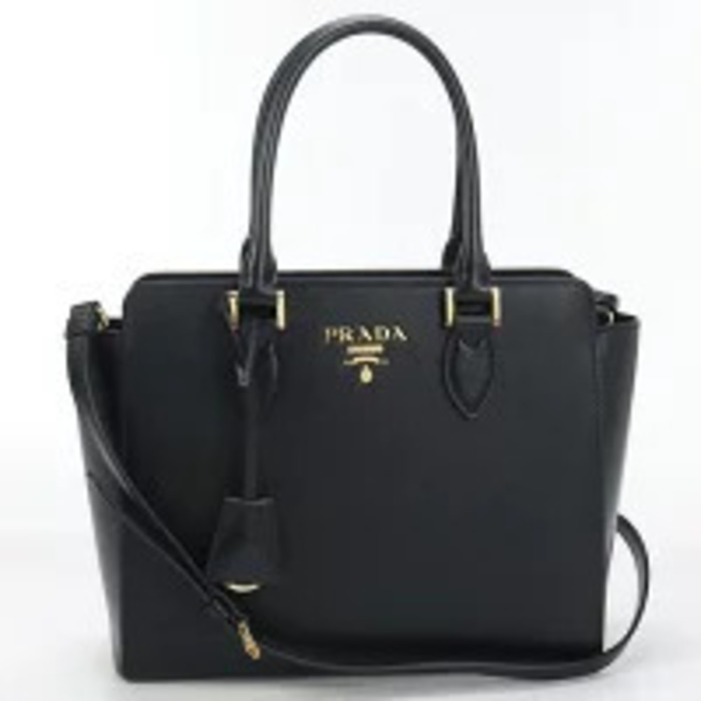 Prada Handbag Saffiano Leather Black
